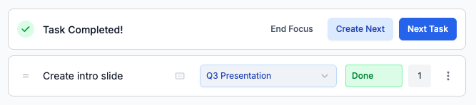 Never think about what to do next